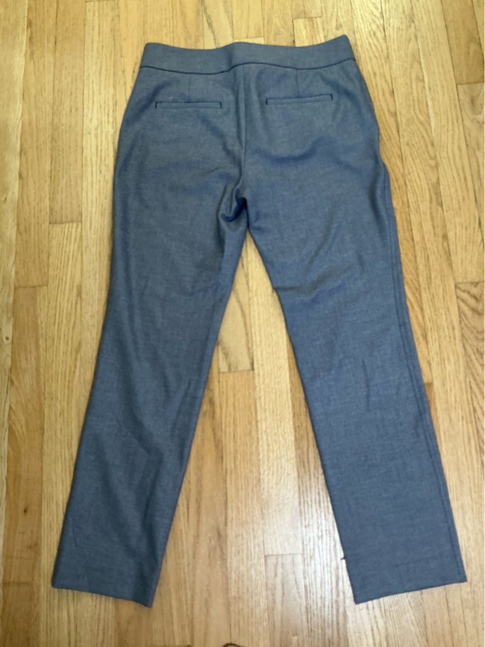 LOFT Marisa Modern straight Ankle Pants Size 4 Navy Birdseye Textured - Picture 4 of 8